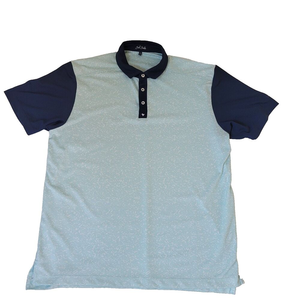 Bad Birdie Polo Shirt Mens XL Blue Short Sleeve Golf Performance Peru